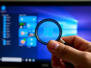 Złota lupa i tablet z wykresami wzrostu na biurku, symbolizujące analizę dochodowych produktów w dropshippingu.