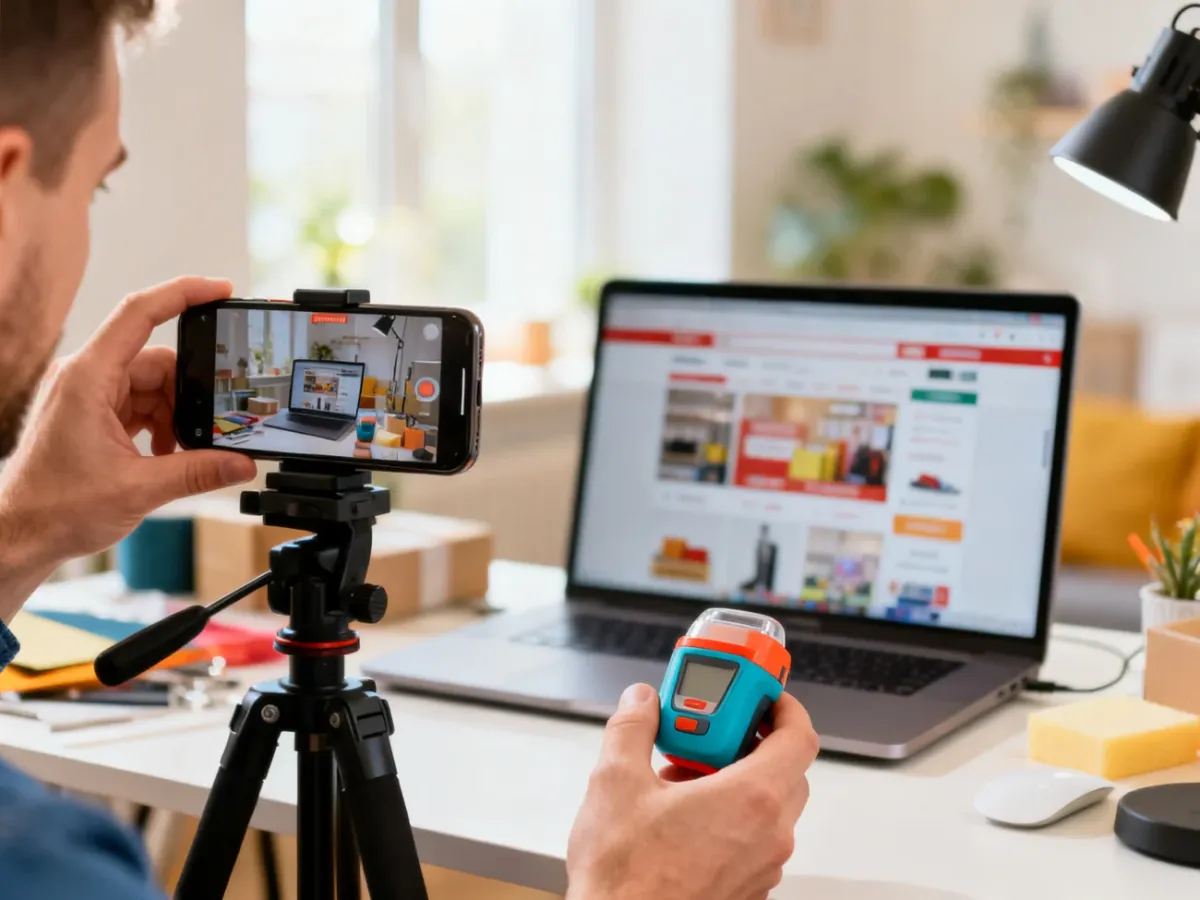 Przedsiębiorca nagrywający telefonem film demonstracyjny produktu do sprzedaży online
