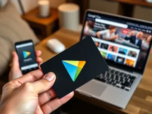 Ekran laptopa z wykresami analitycznymi Google Ads oraz biurko z kawą i monetami, symbolizujące planowanie budżetu w dropshippingu.