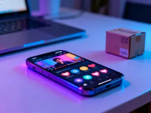 Tablet z wykresami analitycznymi i lupą na biurku, symbolizujący analizę danych i badanie potencjału rynkowego produktu.