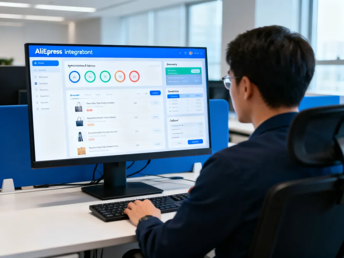 Administrator monitorujący synchronizację ofert i zamówień AliExpress ze sklepem internetowym