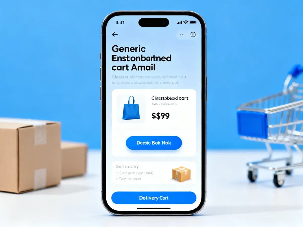 Mobile abandoned-cart email with a product reminder and clear purchase button