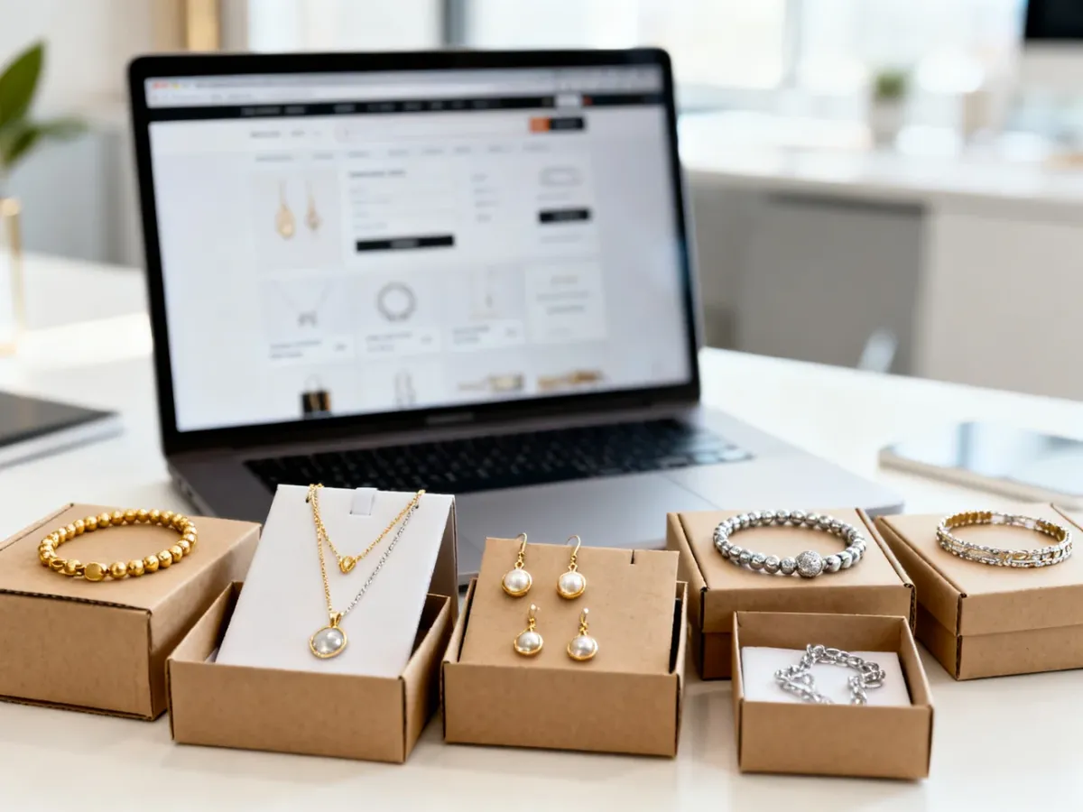 Biżuteria przygotowana do wysyłki w modelu dropshipping
